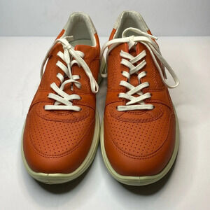 NWOT Ecco Orange Leather Soft 7 Lace Up Sneaker